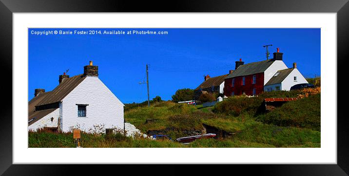 Abereiddy Cottages Framed Mounted Print by Barrie Foster
