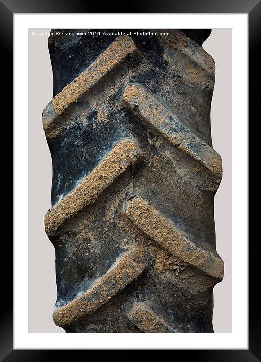 The tread of a heavy tractor tyre Framed Mounted Print by Frank Irwin