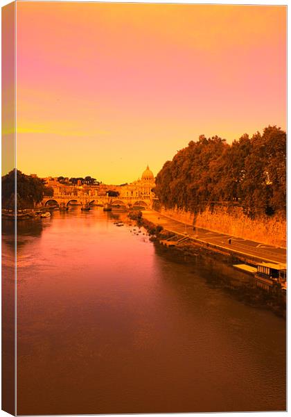 Up the Tiber Canvas Print by  Orchard