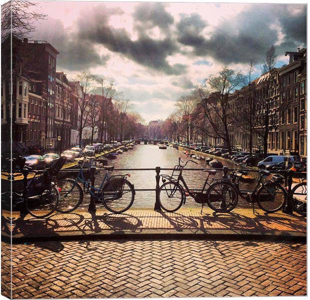 Amsterdam Canal Canvas Print by Lindsay Read