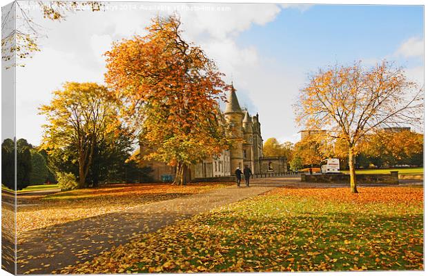Callendar House in wonderful autumnal park of Falk Canvas Print by Malgorzata Larys