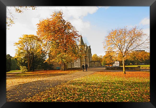 Callendar House in wonderful autumnal park of Falk Framed Print by Malgorzata Larys