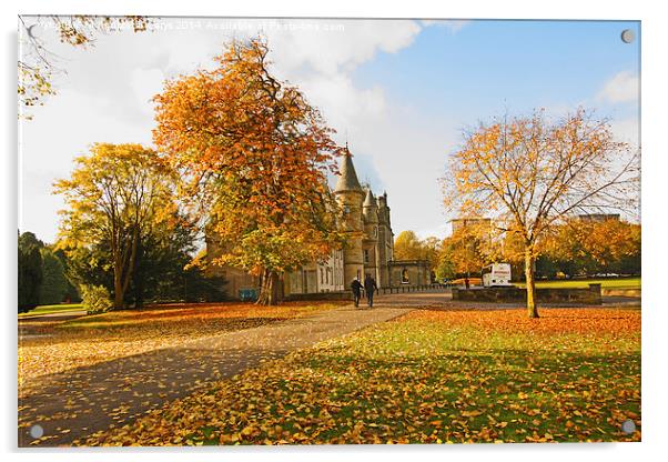 Callendar House in wonderful autumnal park of Falk Acrylic by Malgorzata Larys