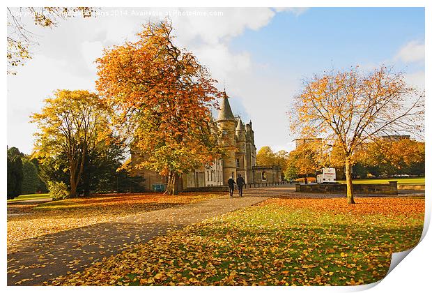 Callendar House in wonderful autumnal park of Falk Print by Malgorzata Larys