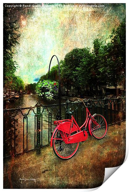 The Red Bicycle Print by Randi Grace Nilsberg