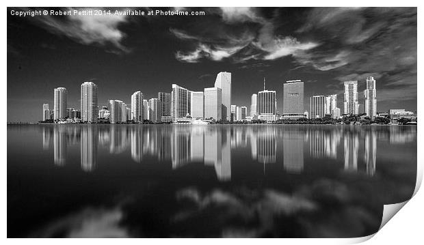 Miami Skyline Print by Robert Pettitt