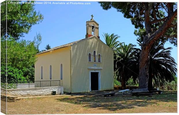 Vidos Island Church Canvas Print by Diana Mower