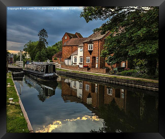 Reflections At West Mills Newbury Framed Print by Ian Lewis