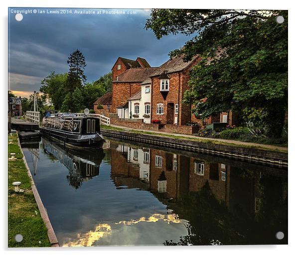 Reflections At West Mills Newbury Acrylic by Ian Lewis