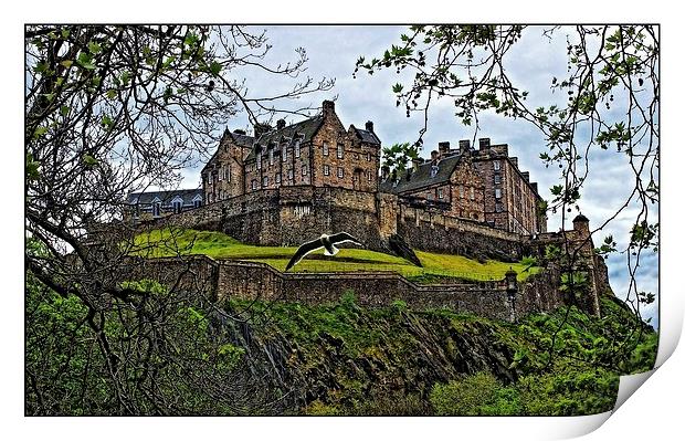 Edinburgh castle Print by jane dickie
