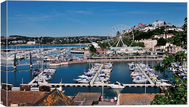 Torquay Harbour and Big Wheel Canvas Print by Rosie Spooner