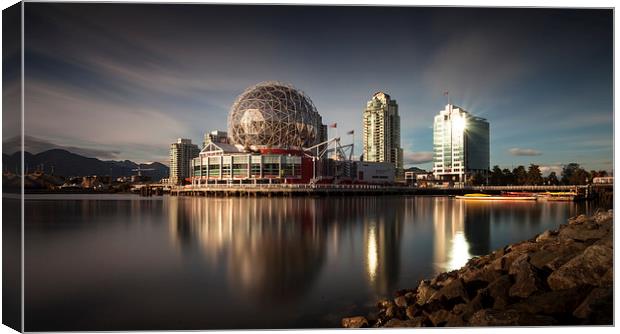 Science World, False Creek Canvas Print by Leighton Collins