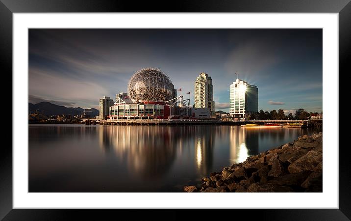 Science World, False Creek Framed Mounted Print by Leighton Collins