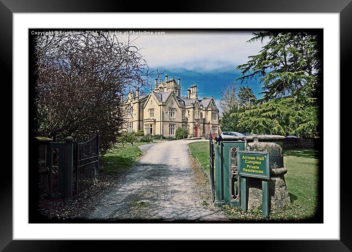 Arrowe Hall Complex, Wirral, UK Grunged effect Framed Mounted Print by Frank Irwin