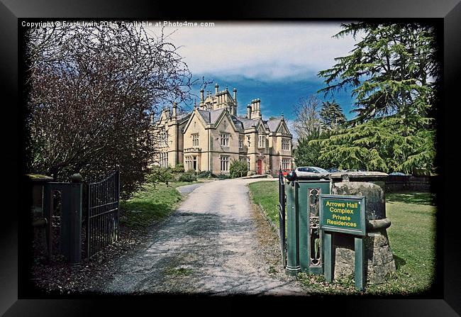 Arrowe Hall Complex, Wirral, UK Grunged effect Framed Print by Frank Irwin