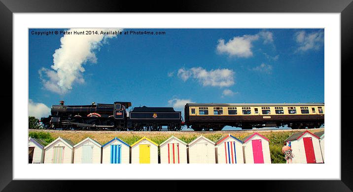 Steaming Past The Beach Framed Mounted Print by Peter F Hunt