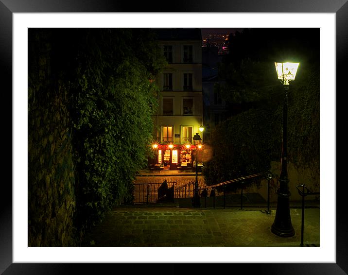 Montmartre Steps, Paris, France Framed Mounted Print by Mark Llewellyn