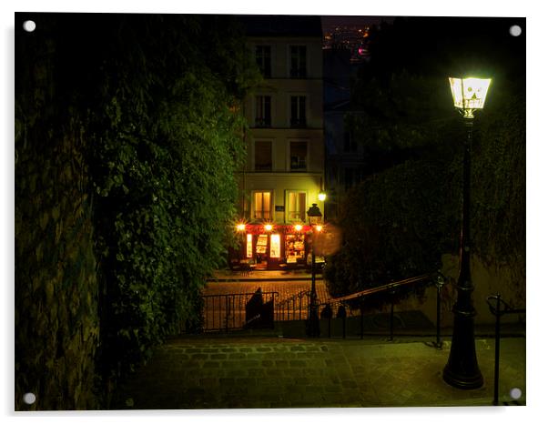 Montmartre Steps, Paris, France Acrylic by Mark Llewellyn