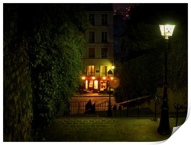 Montmartre Steps, Paris, France Print by Mark Llewellyn