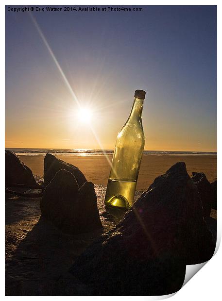 Sunrise Bottle Print by Eric Watson