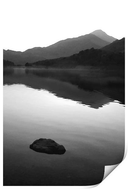 Evening Mists on Llyn Gwynant Print by Oriel Forest