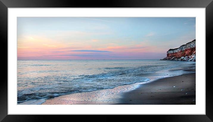 Hunstanton Sunset Glow Framed Mounted Print by Mike Sherman Photog