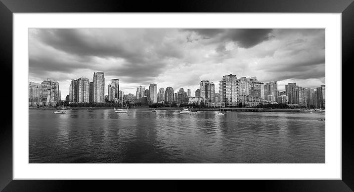 Vancouver skyline Framed Mounted Print by Leighton Collins