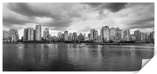 Vancouver skyline Print by Leighton Collins