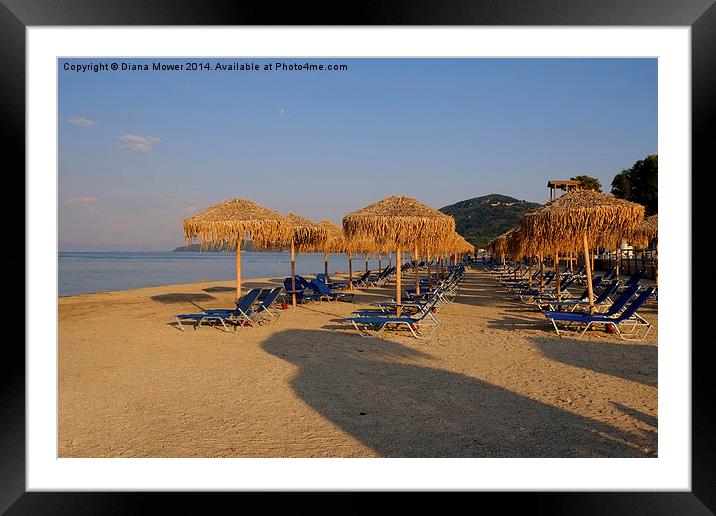 Corfu beach Framed Mounted Print by Diana Mower