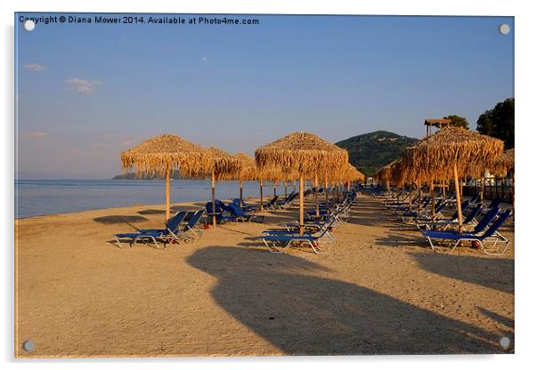 Corfu beach Acrylic by Diana Mower