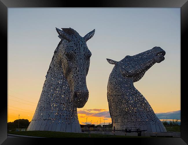 The Kelpies, Falkirk. Framed Print by Tommy Dickson