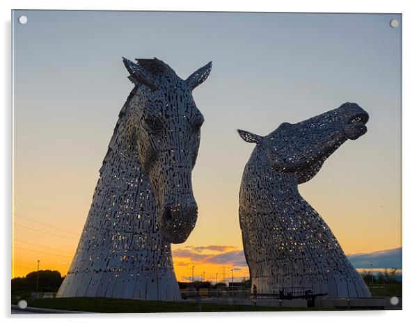 The Kelpies, Falkirk. Acrylic by Tommy Dickson