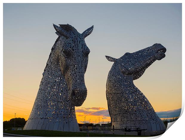The Kelpies, Falkirk. Print by Tommy Dickson
