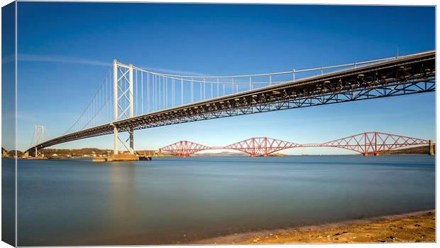 The Forth Bridges Canvas Print by Mike Dow