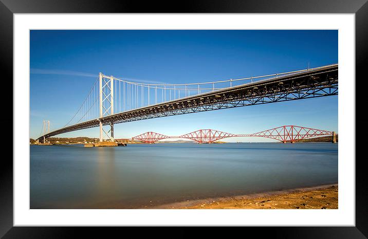 The Forth Bridges Framed Mounted Print by Mike Dow