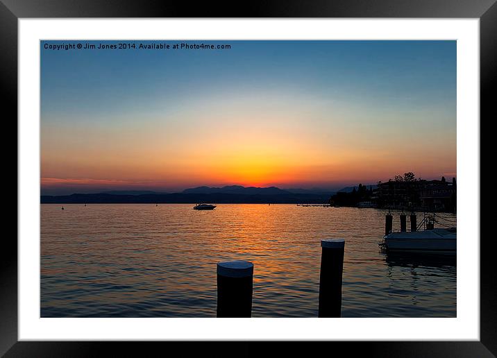 Sunset on Lake Garda Framed Mounted Print by Jim Jones