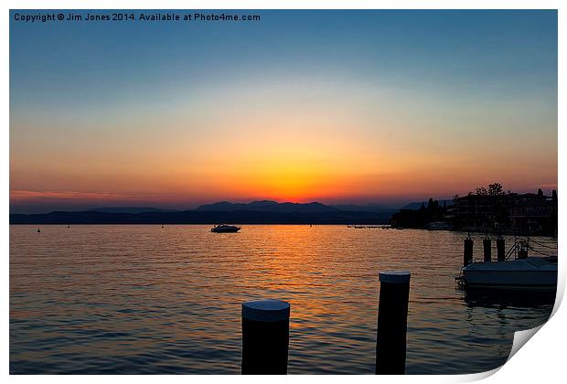Sunset on Lake Garda Print by Jim Jones