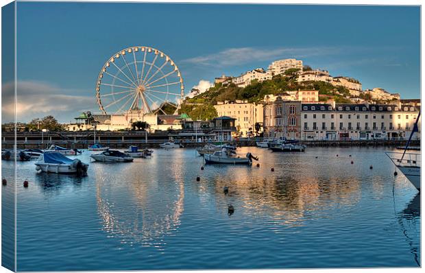 Torquay Harbour and Big Wheel Canvas Print by Rosie Spooner
