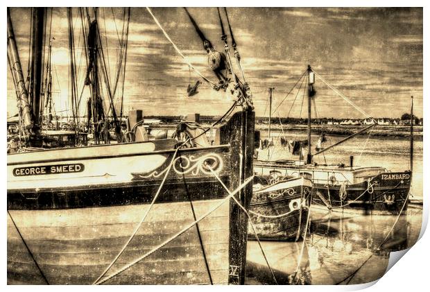 Thames Sailing Barges Vintage Print by David Pyatt