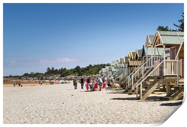 Line of Beach Huts at Wells Print by Stephen Mole