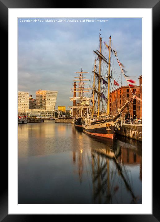 Pelican and Mercedes tall ships Framed Mounted Print by Paul Madden