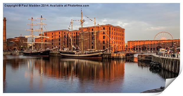 Canning Dock and Albert Dock Print by Paul Madden