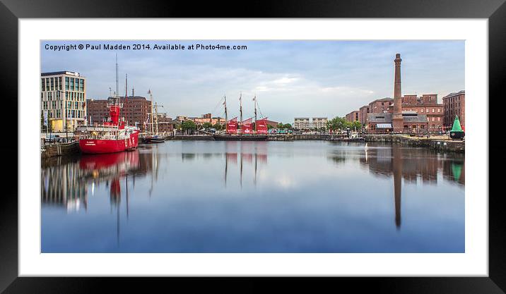 Canning Dock reflections Framed Mounted Print by Paul Madden