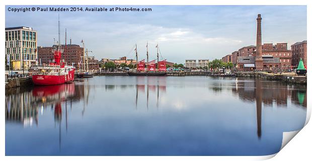 Canning Dock reflections Print by Paul Madden