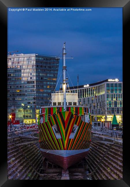 The Dazzle Ship Framed Print by Paul Madden