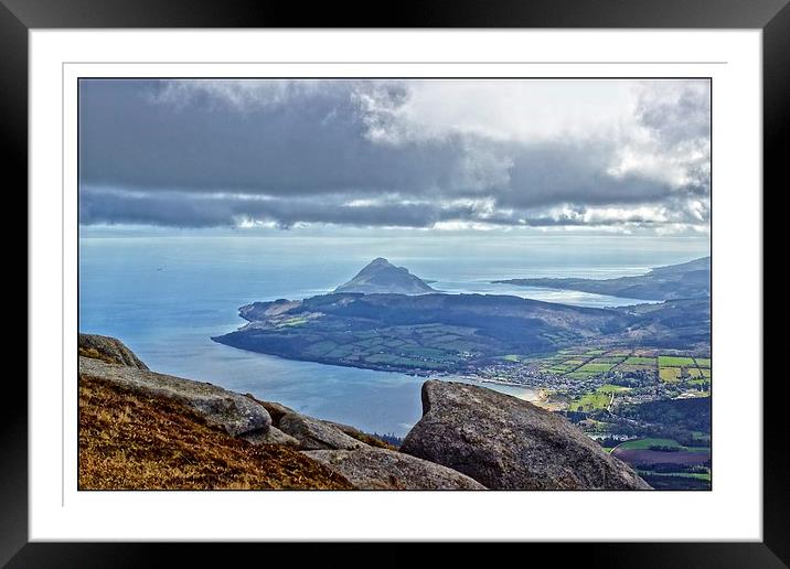 climbing goatfell on Arran Framed Mounted Print by jane dickie