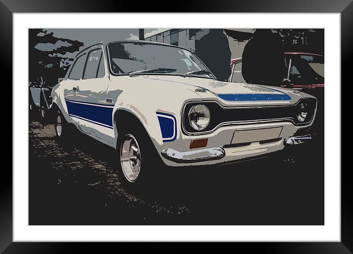 Classic Escort RS2000 in a Pop-Art Style Framed Mounted Print by Chris Walker