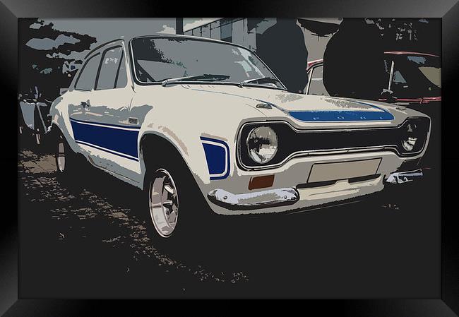 Classic Escort RS2000 in a Pop-Art Style Framed Print by Chris Walker