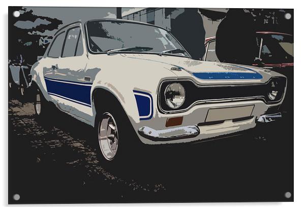Classic Escort RS2000 in a Pop-Art Style Acrylic by Chris Walker