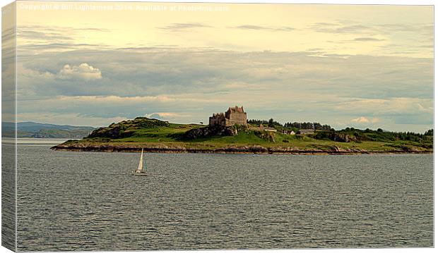 Duart Castle , Sailing By . Canvas Print by Bill Lighterness